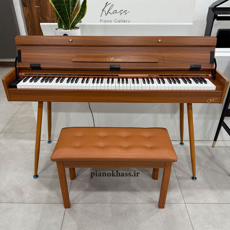 پیانو دیجیتال مینیمال سمیک مدل G7 رنگ عسلی